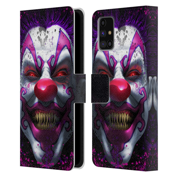 Tom Wood Horror Keep Smiling Clown Leather Book Wallet Case Cover For Samsung Galaxy M31s (2020)