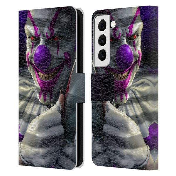 Tom Wood Horror Mischief The Clown Leather Book Wallet Case Cover For Samsung Galaxy S22 5G