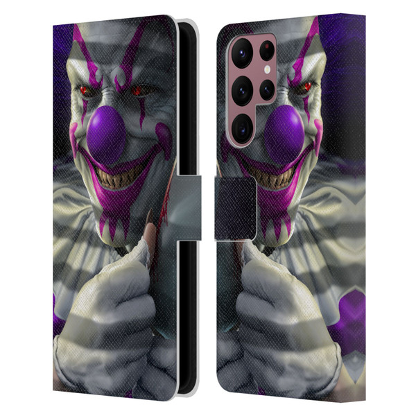 Tom Wood Horror Mischief The Clown Leather Book Wallet Case Cover For Samsung Galaxy S22 Ultra 5G