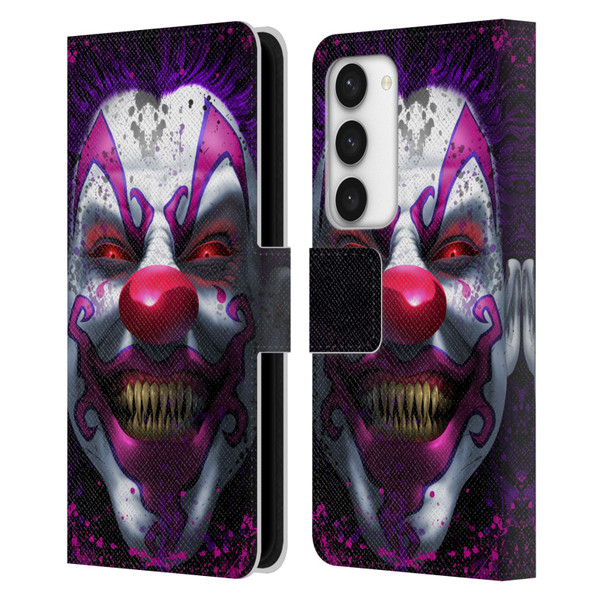 Tom Wood Horror Keep Smiling Clown Leather Book Wallet Case Cover For Samsung Galaxy S23 5G