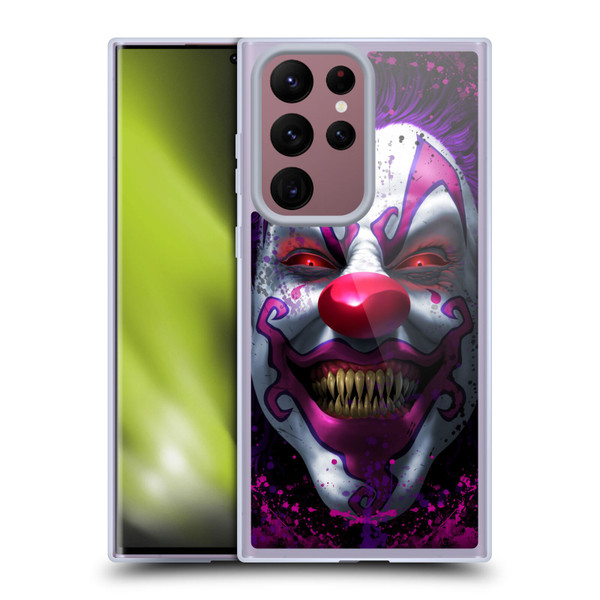 Tom Wood Horror Keep Smiling Clown Soft Gel Case for Samsung Galaxy S22 Ultra 5G