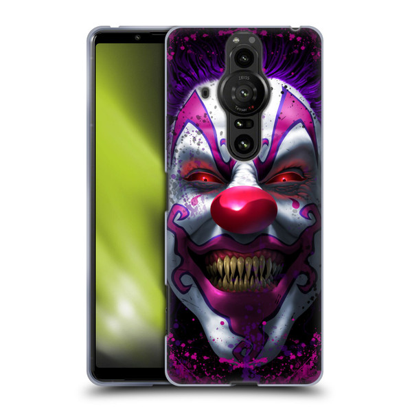 Tom Wood Horror Keep Smiling Clown Soft Gel Case for Sony Xperia Pro-I