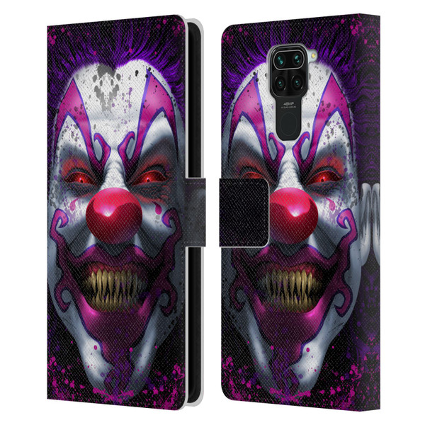 Tom Wood Horror Keep Smiling Clown Leather Book Wallet Case Cover For Xiaomi Redmi Note 9 / Redmi 10X 4G