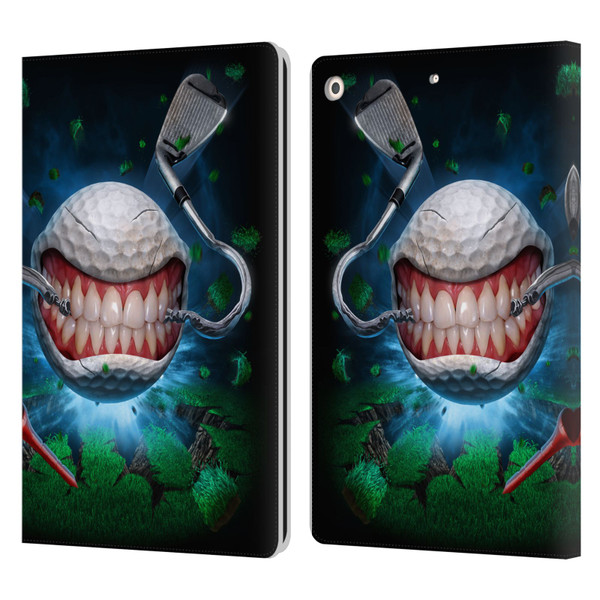 Tom Wood Monsters Golf Ball Leather Book Wallet Case Cover For Apple iPad 10.2 2019/2020/2021