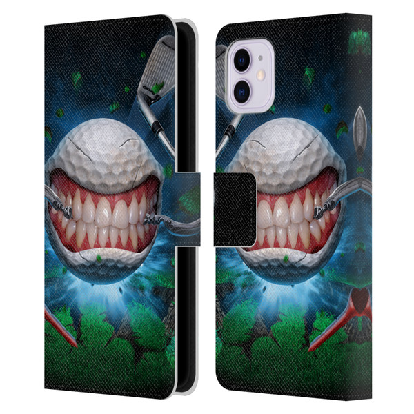 Tom Wood Monsters Golf Ball Leather Book Wallet Case Cover For Apple iPhone 11