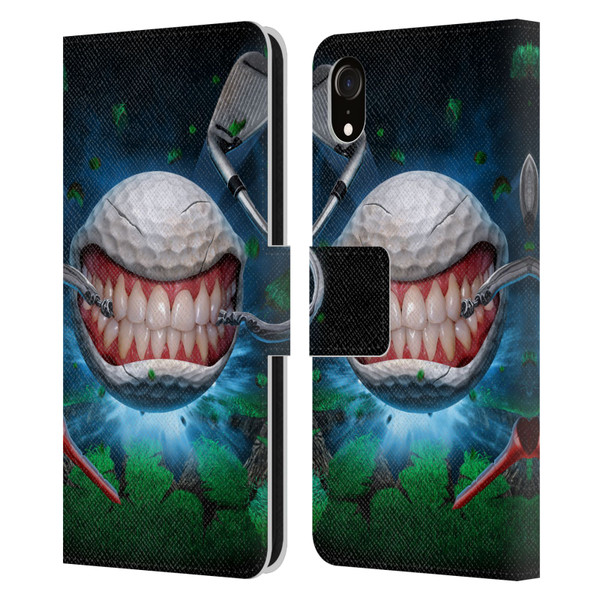 Tom Wood Monsters Golf Ball Leather Book Wallet Case Cover For Apple iPhone XR