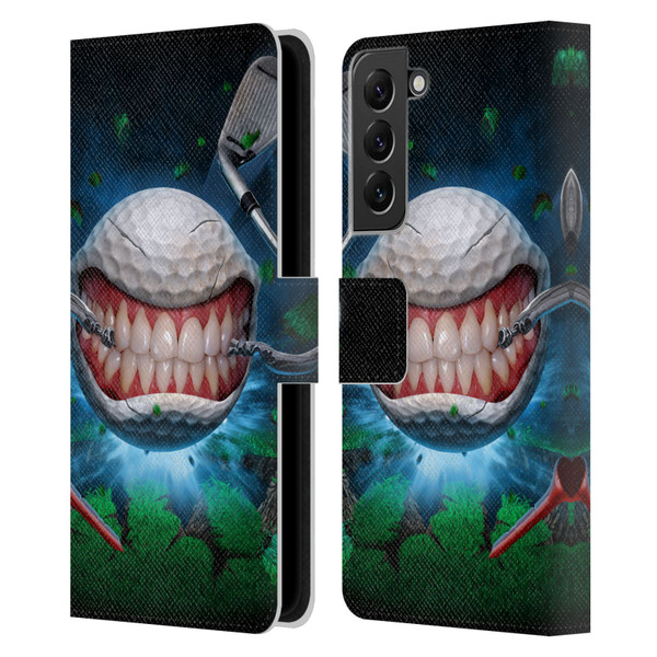 Tom Wood Monsters Golf Ball Leather Book Wallet Case Cover For Samsung Galaxy S22+ 5G