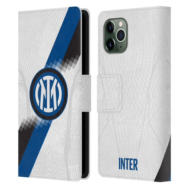 Fc Internazionale Milano 2023/24 Crest Kit Away Leather Book Wallet Case Cover For Apple iPhone 11 Pro