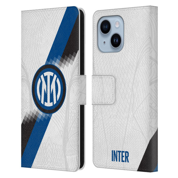 Fc Internazionale Milano 2023/24 Crest Kit Away Leather Book Wallet Case Cover For Apple iPhone 14 Plus