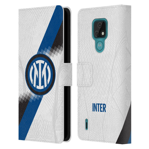 Fc Internazionale Milano 2023/24 Crest Kit Away Leather Book Wallet Case Cover For Motorola Moto E7