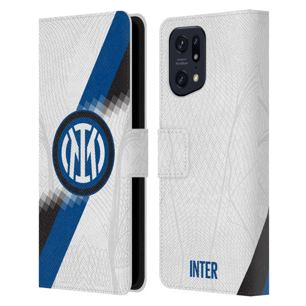 Fc Internazionale Milano 2023/24 Crest Kit Away Leather Book Wallet Case Cover For OPPO Find X5