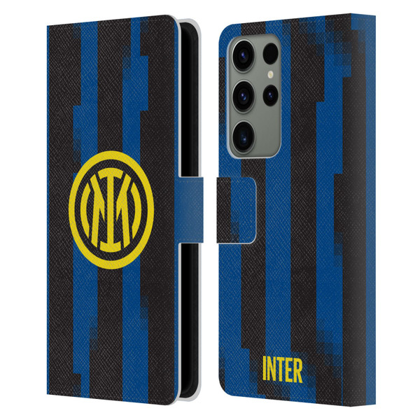 Fc Internazionale Milano 2023/24 Crest Kit Home Leather Book Wallet Case Cover For Samsung Galaxy S23 Ultra 5G