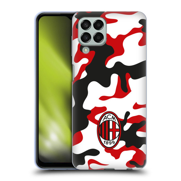 AC Milan Crest Patterns Camouflage Soft Gel Case for Samsung Galaxy M33 (2022)