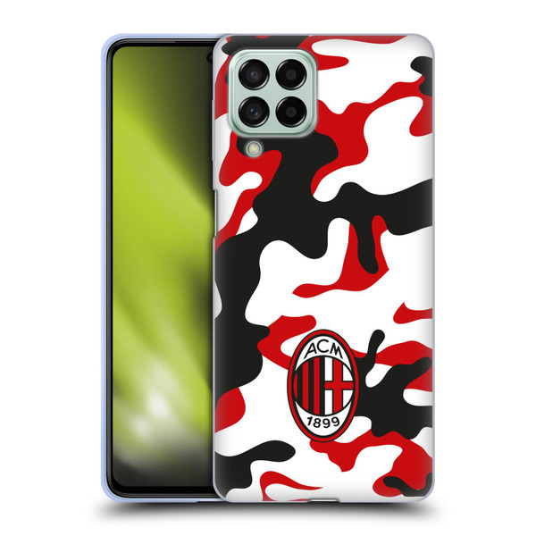 AC Milan Crest Patterns Camouflage Soft Gel Case for Samsung Galaxy M53 (2022)