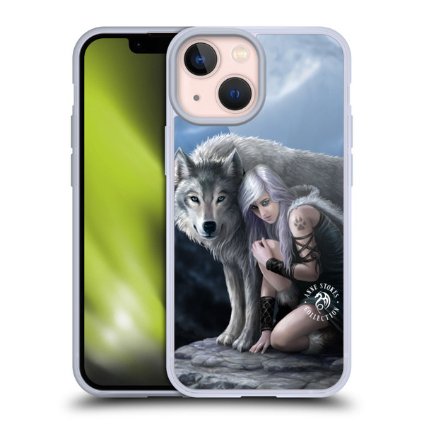 Anne Stokes Wolves Protector Soft Gel Case for Apple iPhone 13 Mini