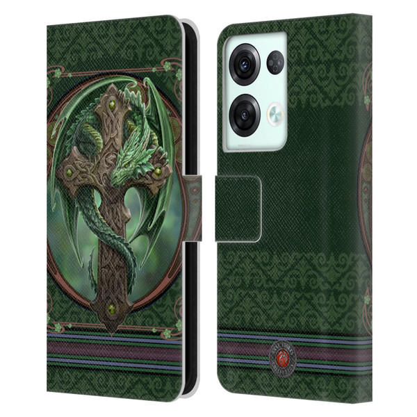 Anne Stokes Dragons Woodland Guardian Leather Book Wallet Case Cover For OPPO Reno8 Pro