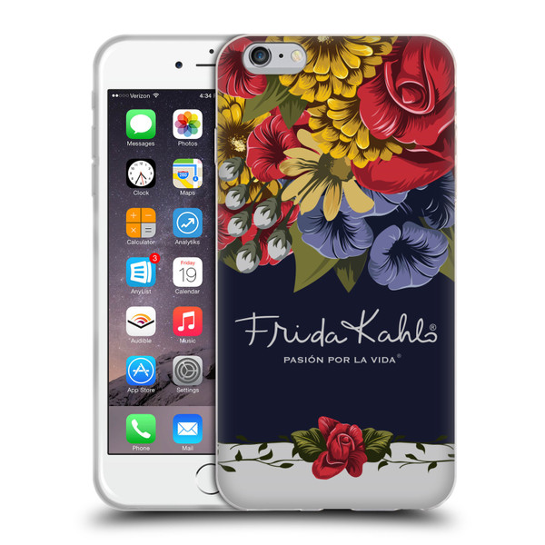 Frida Kahlo Red Florals Blooms Soft Gel Case for Apple iPhone 6 Plus / iPhone 6s Plus