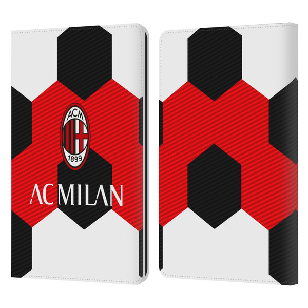 AC Milan Crest Ball Leather Book Wallet Case Cover For Amazon Kindle Paperwhite 1 / 2 / 3