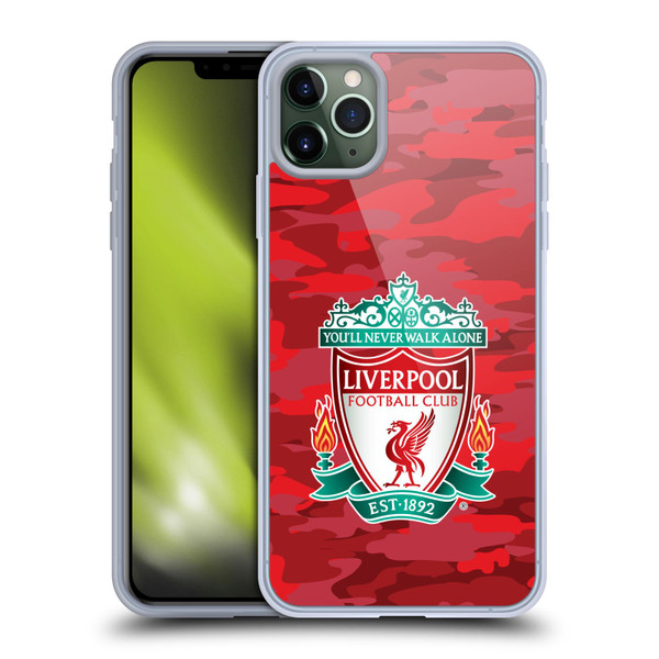 Liverpool Football Club Camou Home Colourways Crest Soft Gel Case for Apple iPhone 11 Pro Max