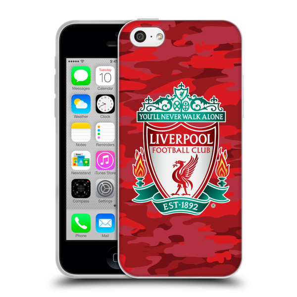Liverpool Football Club Camou Home Colourways Crest Soft Gel Case for Apple iPhone 5c