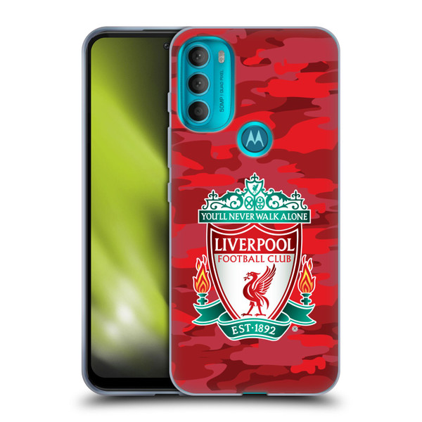 Liverpool Football Club Camou Home Colourways Crest Soft Gel Case for Motorola Moto G71 5G