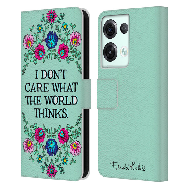 Frida Kahlo Art & Quotes Confident Woman Leather Book Wallet Case Cover For OPPO Reno8 Pro