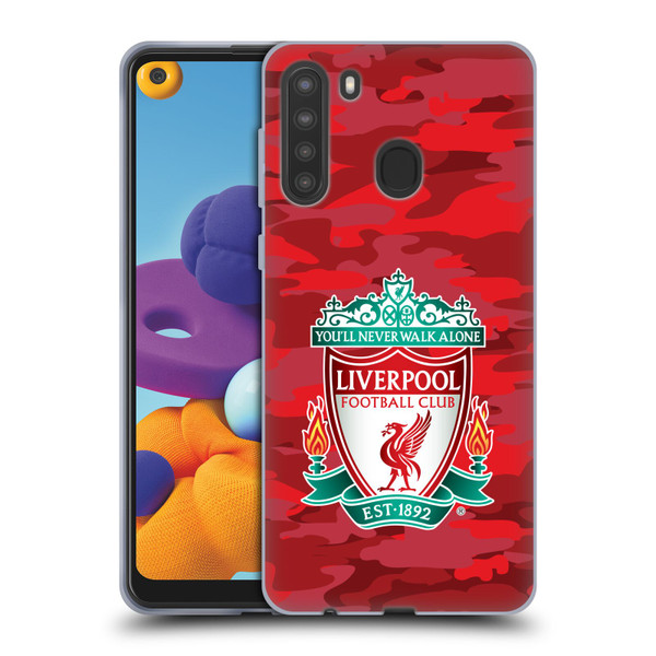 Liverpool Football Club Camou Home Colourways Crest Soft Gel Case for Samsung Galaxy A21 (2020)