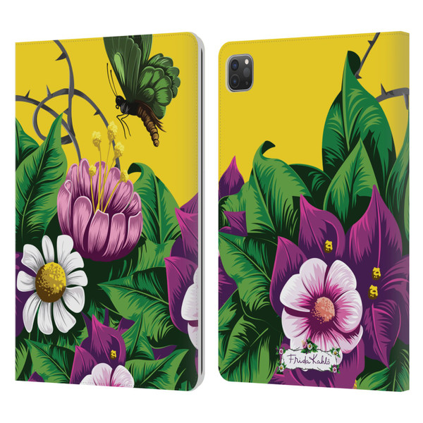 Frida Kahlo Purple Florals Butterfly Leather Book Wallet Case Cover For Apple iPad Pro 11 2020 / 2021 / 2022