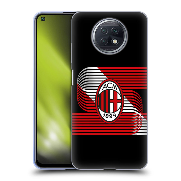 AC Milan Crest Patterns Diagonal Soft Gel Case for Xiaomi Redmi Note 9T 5G