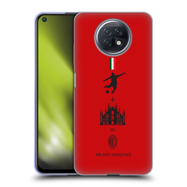 AC Milan Crest Patterns Red Soft Gel Case for Xiaomi Redmi Note 9T 5G