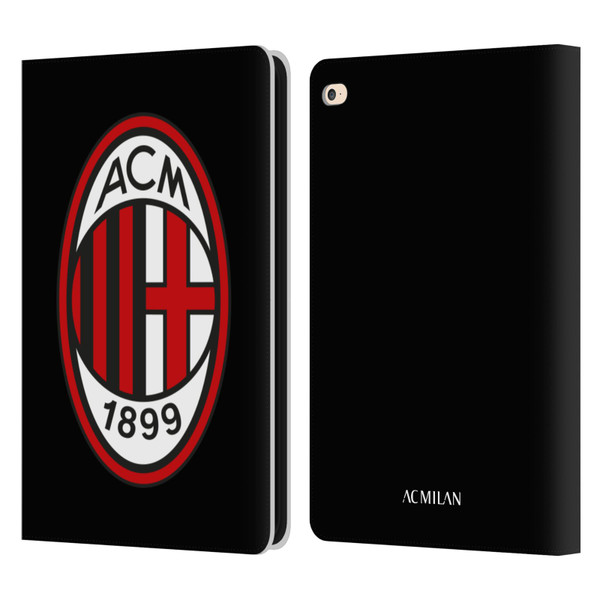 AC Milan Crest Full Colour Black Leather Book Wallet Case Cover For Apple iPad Air 2 (2014)