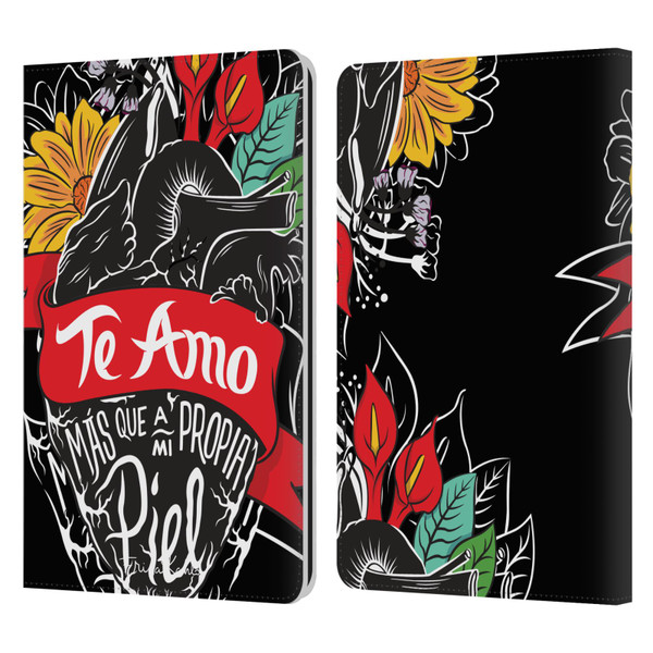 Frida Kahlo Typography Heart Leather Book Wallet Case Cover For Amazon Kindle Paperwhite 1 / 2 / 3