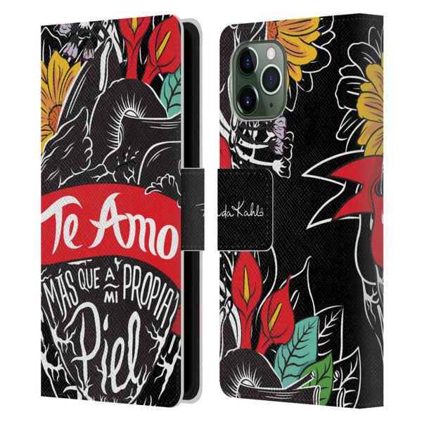 Frida Kahlo Typography Heart Leather Book Wallet Case Cover For Apple iPhone 11 Pro