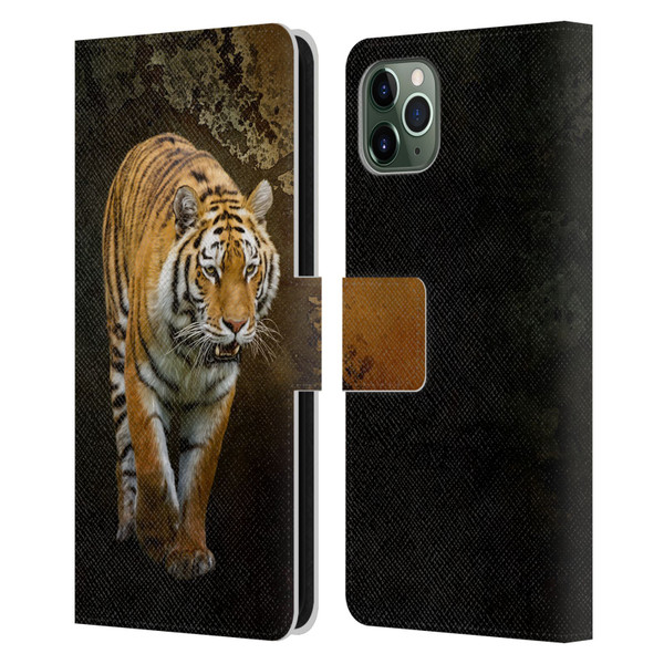 Simone Gatterwe Animals Siberian Tiger Leather Book Wallet Case Cover For Apple iPhone 11 Pro Max