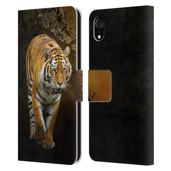 Simone Gatterwe Animals Siberian Tiger Leather Book Wallet Case Cover For Apple iPhone XR