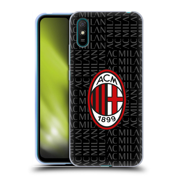 AC Milan Crest Patterns Red And Grey Soft Gel Case for Xiaomi Redmi 9A / Redmi 9AT
