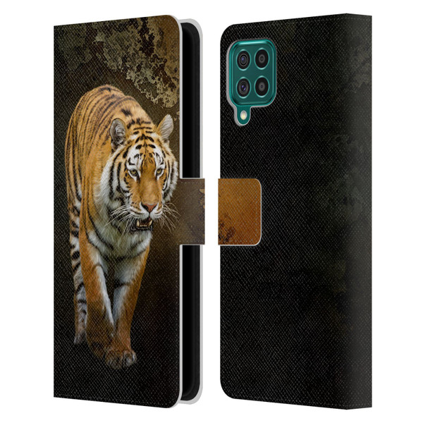 Simone Gatterwe Animals Siberian Tiger Leather Book Wallet Case Cover For Samsung Galaxy F62 (2021)