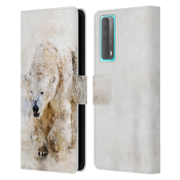 Simone Gatterwe Animals 2 Abstract Polar Bear Leather Book Wallet Case Cover For Huawei P Smart (2021)