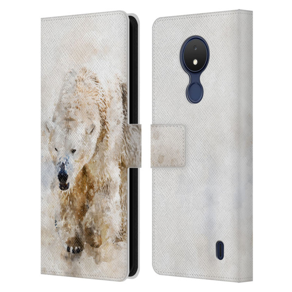 Simone Gatterwe Animals 2 Abstract Polar Bear Leather Book Wallet Case Cover For Nokia C21