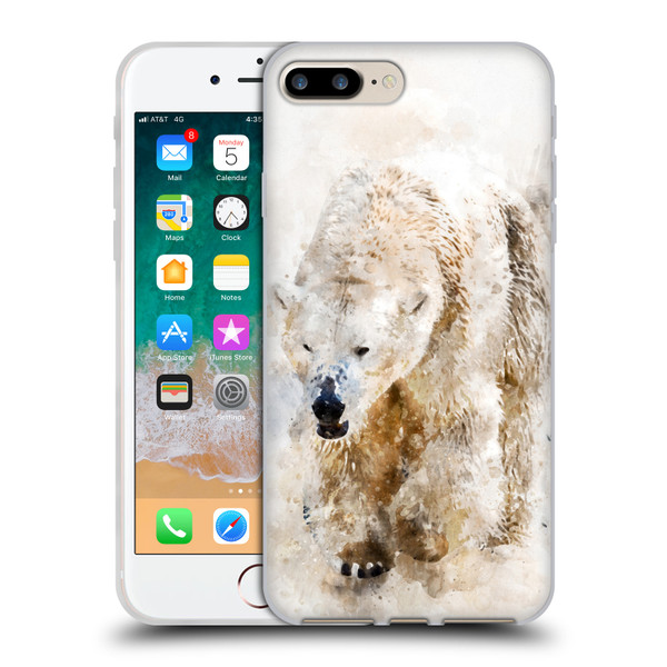 Simone Gatterwe Animals 2 Abstract Polar Bear Soft Gel Case for Apple iPhone 7 Plus / iPhone 8 Plus