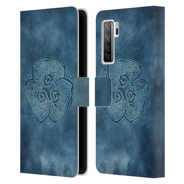 Brigid Ashwood Celtic Wisdom Knot Wolf Leather Book Wallet Case Cover For Huawei Nova 7 SE/P40 Lite 5G