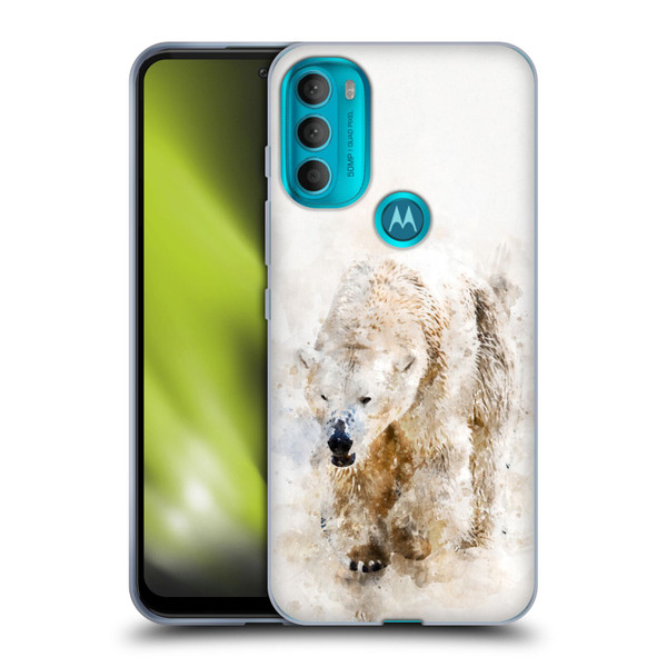 Simone Gatterwe Animals 2 Abstract Polar Bear Soft Gel Case for Motorola Moto G71 5G