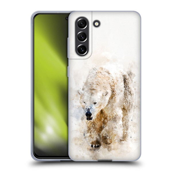Simone Gatterwe Animals 2 Abstract Polar Bear Soft Gel Case for Samsung Galaxy S21 FE 5G