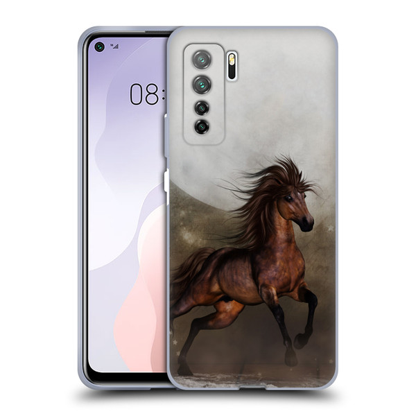 Simone Gatterwe Horses Brown Soft Gel Case for Huawei Nova 7 SE/P40 Lite 5G