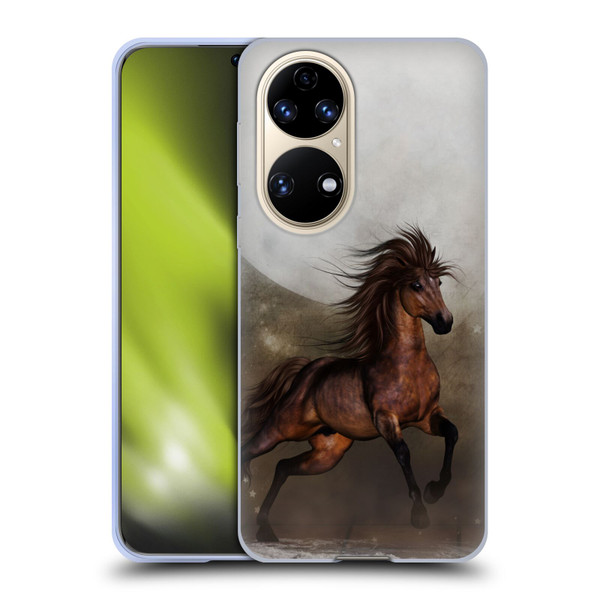 Simone Gatterwe Horses Brown Soft Gel Case for Huawei P50