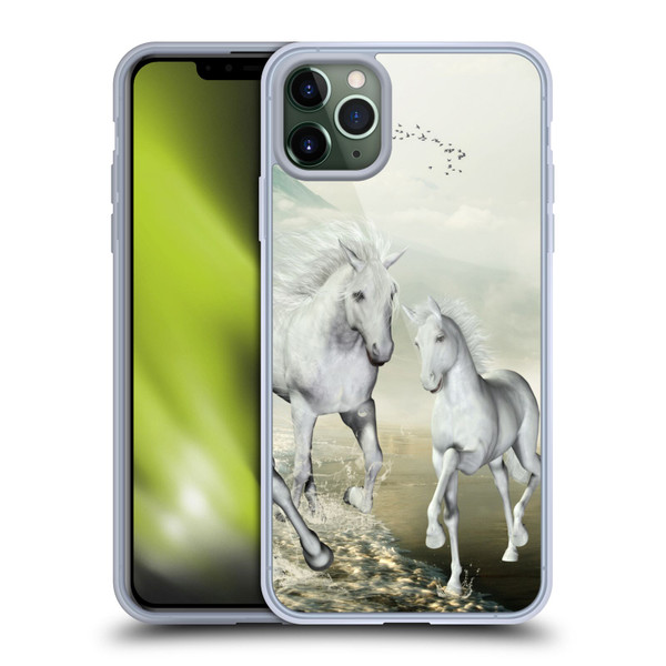 Simone Gatterwe Horses White On The Beach Soft Gel Case for Apple iPhone 11 Pro Max