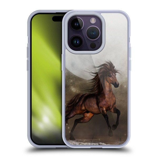 Simone Gatterwe Horses Brown Soft Gel Case for Apple iPhone 14 Pro