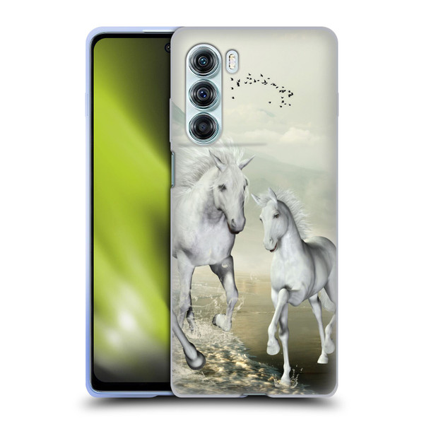 Simone Gatterwe Horses White On The Beach Soft Gel Case for Motorola Edge S30 / Moto G200 5G