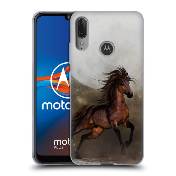 Simone Gatterwe Horses Brown Soft Gel Case for Motorola Moto E6 Plus