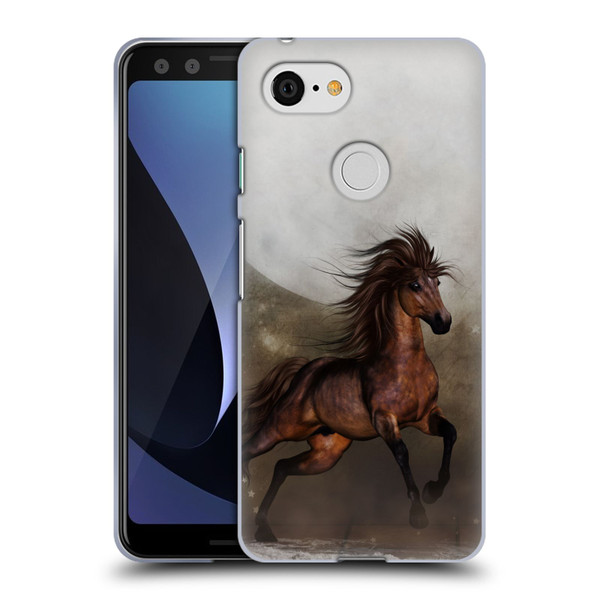 Simone Gatterwe Horses Brown Soft Gel Case for Google Pixel 3